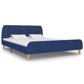 Blue fabric bed frame 160x200 cm by vidaXL, Beds and slatted bases - Ref: Foro24-280929, Price: 194,54 €, Discount: %