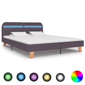 Estructura de cama con LED tela gris topo 160x200 cm de vidaXL, Camas y somieres - Ref: Foro24-280914, Precio: 187,99 €, Desc...