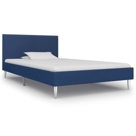 Blue fabric bed frame 90x200 cm by vidaXL, Beds and slatted bases - Ref: Foro24-280951, Price: 97,99 €, Discount: %