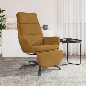 Sillón de relax con reposapiés terciopelo marrón de vidaXL, Sillones - Ref: Foro24-3097916, Precio: 97,99 €, Descuento: %