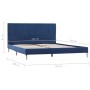 Blue fabric bed frame 140x200 cm by vidaXL, Beds and slatted bases - Ref: Foro24-280953, Price: 216,24 €, Discount: %