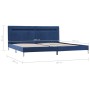 Bed frame with LED blue fabric 180x200 cm by vidaXL, Beds and slatted bases - Ref: Foro24-280975, Price: 140,54 €, Discount: %