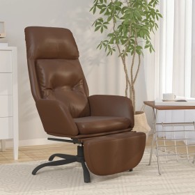 Sillón de relax y reposapiés cuero artificial marrón brillante de vidaXL, Sillones - Ref: Foro24-3097749, Precio: 109,99 €, D...