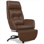 Relaxation armchair and footrest in shiny brown artificial leather by vidaXL, Armchairs - Ref: Foro24-3097749, Price: 109,99 ...