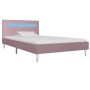 Estructura de cama con LED tela rosa 90x200 cm de vidaXL, Camas y somieres - Ref: Foro24-280976, Precio: 180,73 €, Descuento: %