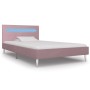 Estructura de cama con LED tela rosa 90x200 cm de vidaXL, Camas y somieres - Ref: Foro24-280976, Precio: 180,73 €, Descuento: %