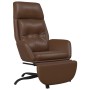 Relaxation armchair and footrest in shiny brown artificial leather by vidaXL, Armchairs - Ref: Foro24-3097749, Price: 109,99 ...