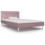 Estructura de cama con LED tela rosa 90x200 cm de vidaXL, Camas y somieres - Ref: Foro24-280976, Precio: 180,73 €, Descuento: %