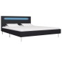 Bed frame with LED black fabric 140x200 cm by vidaXL, Beds and slatted bases - Ref: Foro24-280963, Price: 225,99 €, Discount: %