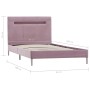 Estructura de cama con LED tela rosa 90x200 cm de vidaXL, Camas y somieres - Ref: Foro24-280976, Precio: 180,73 €, Descuento: %