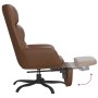 Sillón de relax y reposapiés cuero artificial marrón brillante de vidaXL, Sillones - Ref: Foro24-3097749, Precio: 109,81 €, D...