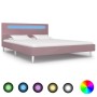 Estructura de cama con LED tela rosa 140x200 cm de vidaXL, Camas y somieres - Ref: Foro24-280978, Precio: 204,55 €, Descuento: %