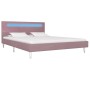 Estructura de cama con LED tela rosa 140x200 cm de vidaXL, Camas y somieres - Ref: Foro24-280978, Precio: 204,55 €, Descuento: %