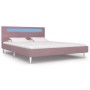 Estructura de cama con LED tela rosa 140x200 cm de vidaXL, Camas y somieres - Ref: Foro24-280978, Precio: 204,55 €, Descuento: %