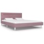 Estructura de cama con LED tela rosa 140x200 cm de vidaXL, Camas y somieres - Ref: Foro24-280978, Precio: 204,55 €, Descuento: %