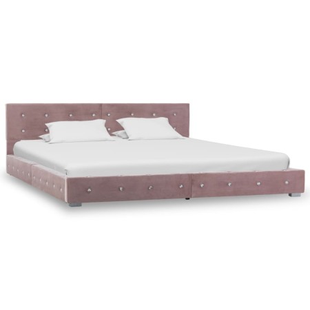 Estructura de cama de terciopelo rosa 180x200 cm de vidaXL, Camas y somieres - Ref: Foro24-280401, Precio: 240,99 €, Descuent...