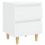 Bedside table with white pine wood legs with gloss finish 40x35x50cm by vidaXL, Nightstands - Ref: Foro24-805863, Price: 59,8...