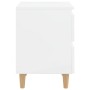 Bedside table with white pine wood legs with gloss finish 40x35x50cm by vidaXL, Nightstands - Ref: Foro24-805863, Price: 59,8...