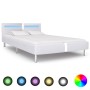 Estructura de cama con LED cuero sintético blanco 120x200 cm de vidaXL, Camas y somieres - Ref: Foro24-280852, Precio: 224,99...