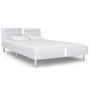 Estructura de cama con LED cuero sintético blanco 120x200 cm de vidaXL, Camas y somieres - Ref: Foro24-280852, Precio: 224,99...