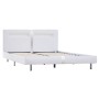 Bed frame with LED white synthetic leather 120x200 cm by vidaXL, Beds and slatted bases - Ref: Foro24-280852, Price: 224,25 €...