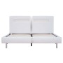 Bed frame with LED white synthetic leather 120x200 cm by vidaXL, Beds and slatted bases - Ref: Foro24-280852, Price: 224,25 €...