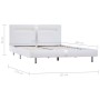 Bed frame with LED white synthetic leather 120x200 cm by vidaXL, Beds and slatted bases - Ref: Foro24-280852, Price: 224,25 €...