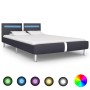 Bed frame with LED in black synthetic leather 140x200 cm by vidaXL, Beds and slatted bases - Ref: Foro24-280848, Price: 214,5...