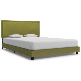 Green fabric bed frame 140x200 cm by vidaXL, Beds and slatted bases - Ref: Foro24-280998, Price: 144,73 €, Discount: %