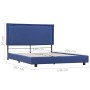 Estructura de cama de tela azul 140x200 cm de vidaXL, Camas y somieres - Ref: Foro24-280993, Precio: 216,99 €, Descuento: %