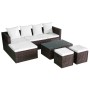 Set muebles de jardín 4 piezas y cojines ratán sintético marrón de vidaXL, Conjuntos de jardín - Ref: Foro24-42585, Precio: 4...