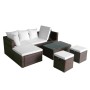 Set muebles de jardín 4 piezas y cojines ratán sintético marrón de vidaXL, Conjuntos de jardín - Ref: Foro24-42585, Precio: 4...