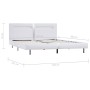 Estructura de cama con LED cuero sintético blanco 160x200 cm de vidaXL, Camas y somieres - Ref: Foro24-280854, Precio: 233,48...