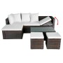 Set muebles de jardín 4 piezas y cojines ratán sintético marrón de vidaXL, Conjuntos de jardín - Ref: Foro24-42585, Precio: 4...