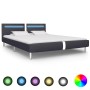 Estructura de cama con LED cuero sintético negro 180x200 cm de vidaXL, Camas y somieres - Ref: Foro24-280850, Precio: 253,00 ...