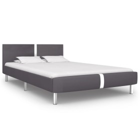 Estructura de cama de cuero sintético gris 140x200 cm de vidaXL, Camas y somieres - Ref: Foro24-280838, Precio: 175,99 €, Des...