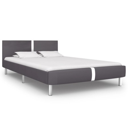 Estructura de cama de cuero sintético gris 140x200 cm de vidaXL, Camas y somieres - Ref: Foro24-280838, Precio: 176,56 €, Des...