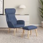 Sillón de relax con taburete tela azul de vidaXL, Sillones - Ref: Foro24-3097754, Precio: 136,20 €, Descuento: %