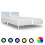 Bed frame with LED in white synthetic leather 90x200 cm by vidaXL, Beds and slatted bases - Ref: Foro24-280851, Price: 156,89...