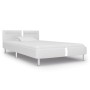 Bed frame with LED in white synthetic leather 90x200 cm by vidaXL, Beds and slatted bases - Ref: Foro24-280851, Price: 156,89...