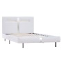 Bed frame with LED in white synthetic leather 90x200 cm by vidaXL, Beds and slatted bases - Ref: Foro24-280851, Price: 156,89...