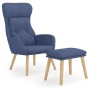 Sillón de relax con taburete tela azul de vidaXL, Sillones - Ref: Foro24-3097754, Precio: 136,20 €, Descuento: %