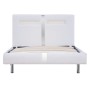 Bed frame with LED in white synthetic leather 90x200 cm by vidaXL, Beds and slatted bases - Ref: Foro24-280851, Price: 156,89...