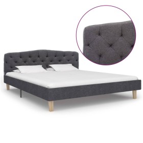 Dark gray fabric bed frame 140x200 cm by vidaXL, Beds and slatted bases - Ref: Foro24-284927, Price: 210,26 €, Discount: %