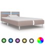 Bed frame with LED cappuccino synthetic leather 90x200 cm by vidaXL, Beds and slatted bases - Ref: Foro24-280861, Price: 140,...