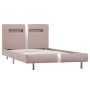 Bed frame with LED cappuccino synthetic leather 90x200 cm by vidaXL, Beds and slatted bases - Ref: Foro24-280861, Price: 140,...