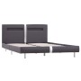 Bed with LED in gray synthetic leather 140x200 cm by vidaXL, Beds and slatted bases - Ref: Foro24-280858, Price: 199,72 €, Di...