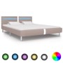 Bed frame with LED synthetic leather cappuccino 180x200 cm by vidaXL, Beds and slatted bases - Ref: Foro24-280865, Price: 250...