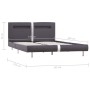 Cama con LED de cuero sintético gris 140x200 cm de vidaXL, Camas y somieres - Ref: Foro24-280858, Precio: 199,99 €, Descuento: %