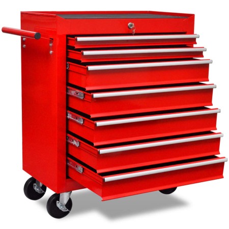 Carrito caja de herramientas 7 cajones rojo de vidaXL, Carretillas de carga - Ref: Foro24-141955, Precio: 235,38 €, Descuento: %